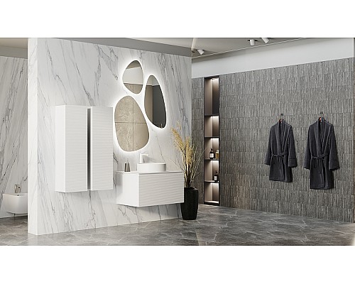 Тумба под раковину Jorno Stone 80 Stn.01.80/P/W/JR подвесная Белая Тумба под раковину Jorno Stone 80 Stn.01.80/P/W/JR подвесная Белая