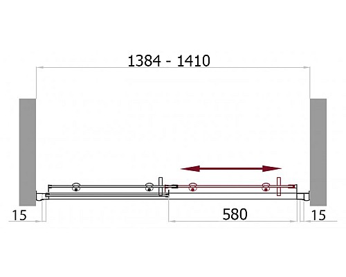 Дверь в проём BelBagno UNO-BF-1-140-C-Cr