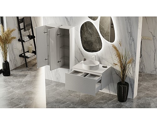 Тумба под раковину Jorno Stone 80 Stn.01.80/P/W/JR подвесная Белая Тумба под раковину Jorno Stone 80 Stn.01.80/P/W/JR подвесная Белая