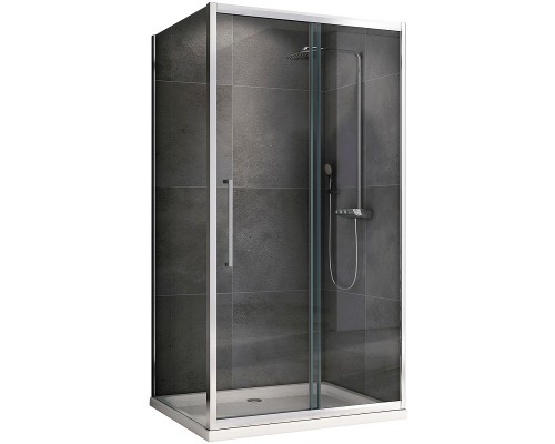Душевой уголок Abber Schwarzer Diamant 130x90 профиль Хром стекло прозрачное