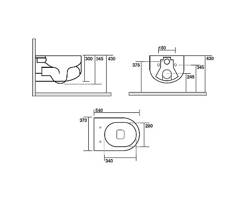 Унитаз Kerasan Flo 311130 подвесной Белый матовый без сиденья