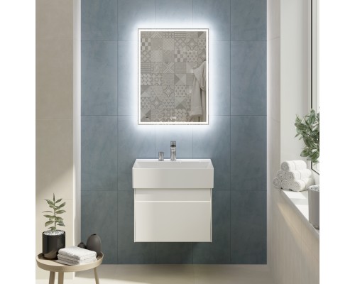 Тумба под раковину Kerama Marazzi LOGICA подвесная 2 ящика 60 см, белоснежный
