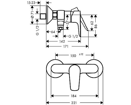 Смеситель для душа Hansgrohe Talis E 71760000