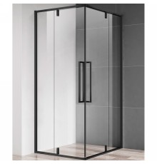 Душевой уголок AQUAme 90x90 профиль Черный матовый стекло прозрачное