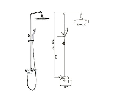Душевая система Gappo G48 G2448 Белая Хром