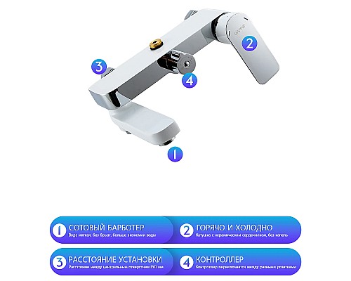 Душевая система Gappo G48 G2448 Белая Хром