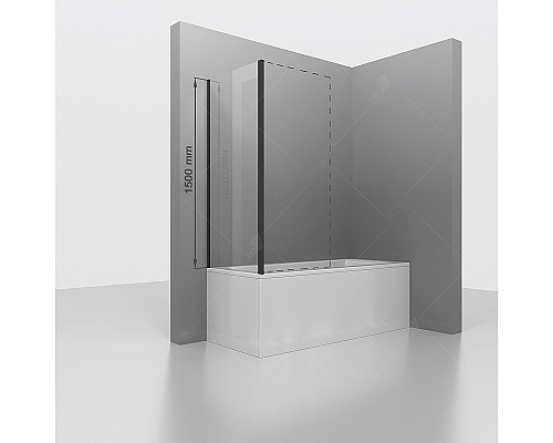 Душевая стенка RGW Z-050-4 B 80 352205408-14 профиль Черный стекло прозрачное
