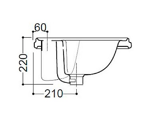 Раковина Kerasan Retro 103001 62 с 1 отверстием