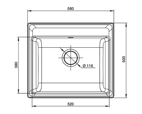 Кухонная мойка GranFest Vertex GF-V-580 Графит