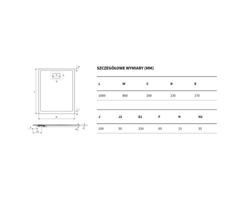 Поддон Excellent Lavano 100x80 см капучино