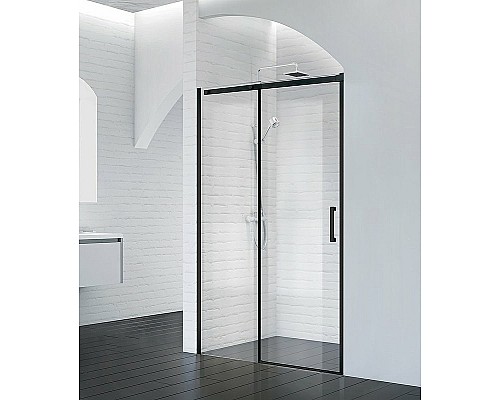 Душевая дверь BelBagno Acqua 120 ACQUA-BF-1-120-C-NERO профиль Черный стекло прозрачное