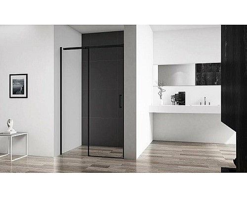 Душевая дверь BelBagno Acqua 120 ACQUA-BF-1-120-C-NERO профиль Черный стекло прозрачное