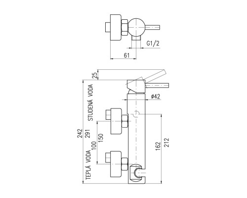 Смеситель для душа Rav Slezak Seina SE980.5 Хром
