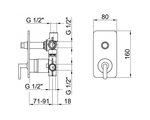 Смеситель для душа Webert Living LV860101560
