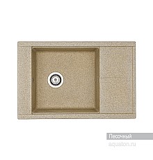 Мойка для кухни Делия 78 прямоугольная с крылом песочная Aquaton 1A715132DE220