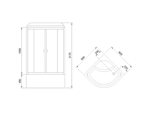 Душевая кабина Royal Bath BK 90x90 с гидромассажем