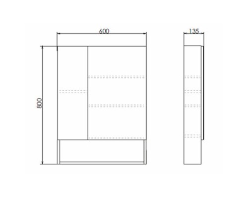 Зеркальный шкаф Comforty Парма 60 Дуб дымчатый