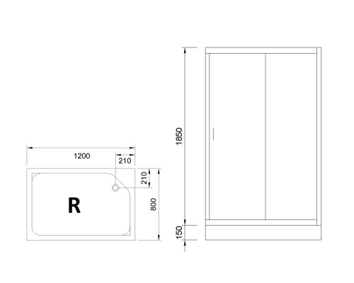 Душевой уголок Royal Bath HP 120х80 RB8120HP-T-R с поддоном Белый