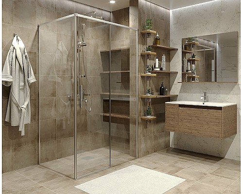 Душевая стенка Grossman Fly 90 GR-P90Fl1 профиль Хром стекло прозрачное