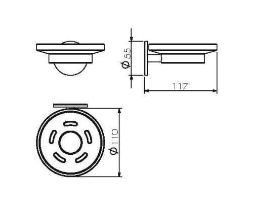 Мыльница стеклянная к стене на клейкой основе 3 мм LANGBERGER 30815A