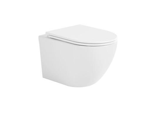 Унитаз подвесной безободковый SinteSi EVI белый матовый с сиденьем микролифт
