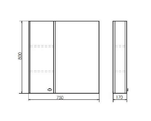 Зеркало со шкафом Comforty Неаполь 80 00004147561 Белое