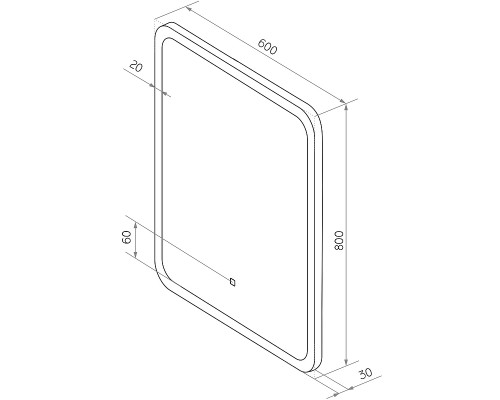 Зеркало Sintesi Bono 60 SIN-SPEC-BONO-60 с подсветкой с сенсорным выключателем