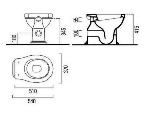 Унитаз GSI Classic 871111 приставной без бачка и сиденья