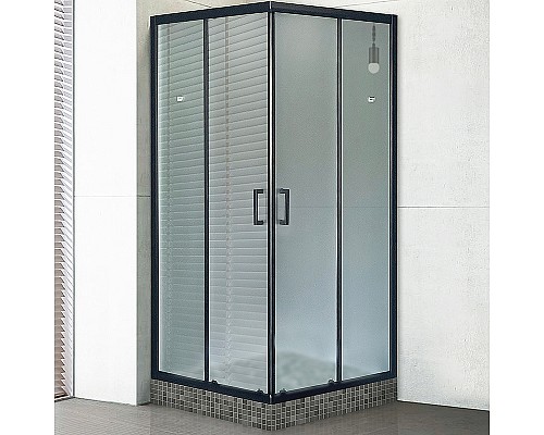 Душевой уголок Royal Bath HPD 90х90 RB90HPD-C-BL профиль Черный стекло матовое