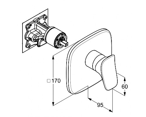 Встраиваемый смеситель для душа Kludi Ambienta 536550575