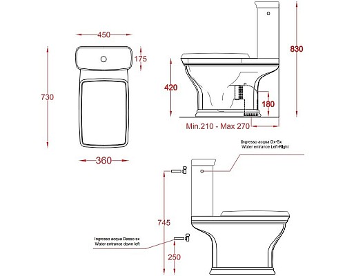 Унитаз компакт Artceram Civitas CIV004 03 00 Черный Унитаз компакт Artceram Civitas CIV004 03 00 Черный
