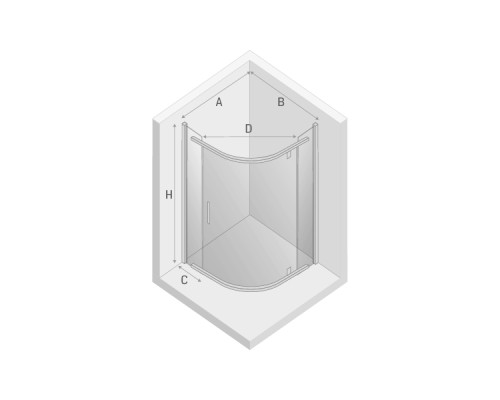 Душевое ограждение NEW TRENDY NEW KOMFORT BLACK 90x90x195 (черный)