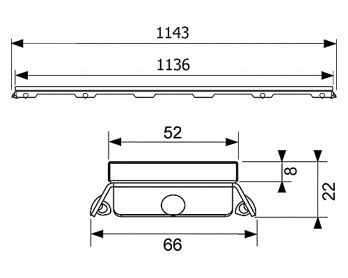 Стеклянная панель TECE drainline 601290