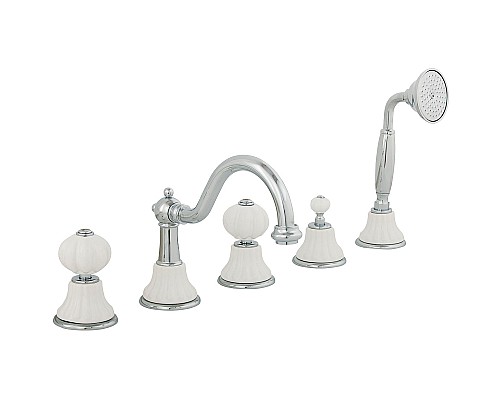 Смеситель на борт ванны Migliore Olivia 19005 Хром Белый