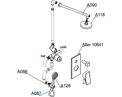 Душевая система WasserKRAFT Aller A16190 Хром