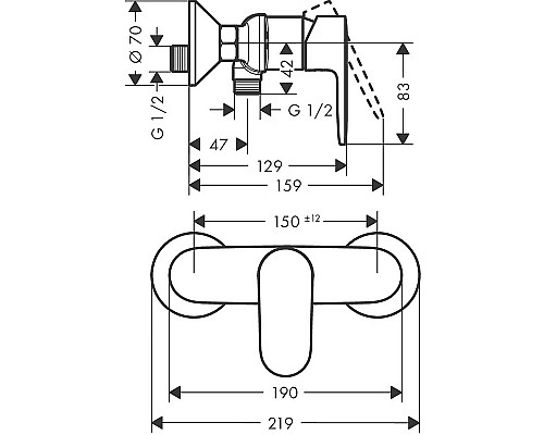 Смеситель для душа Hansgrohe Vernis Blend 71640000 Хром
