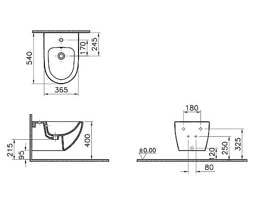 Биде подвесное VitrA Sento 4338B003-1046
