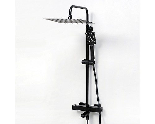 Душевая система WasserKRAFT A29901 с термостатом Черная матовая