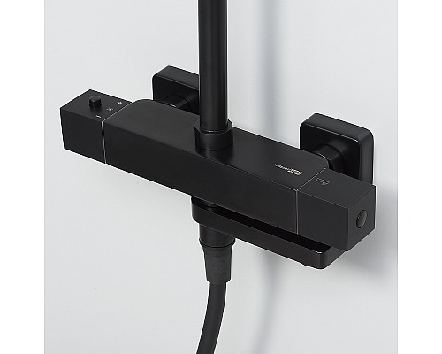 Душевая система WasserKRAFT A29901 с термостатом Черная матовая