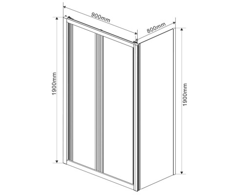 Душевой уголок Vincea Garda 80x90 профиль Хром стекло прозрачное