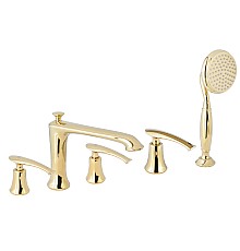 Смеситель на борт ванны с душем AltroBagno Beatrice 020103 Or