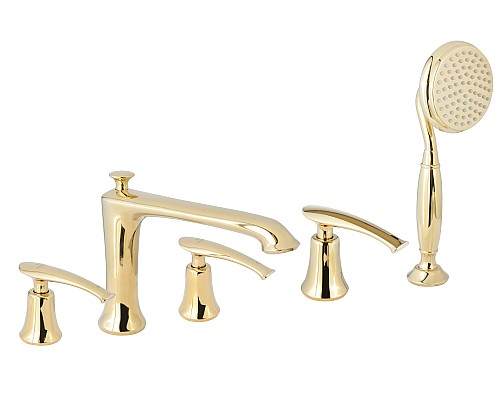 Смеситель на борт ванны с душем AltroBagno Beatrice 020103 Or