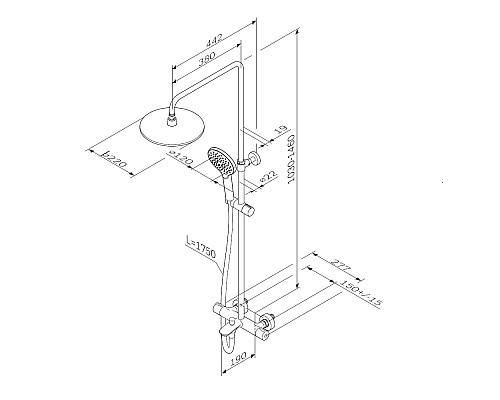Душевая система c термостатом AM.PM Like F0780522