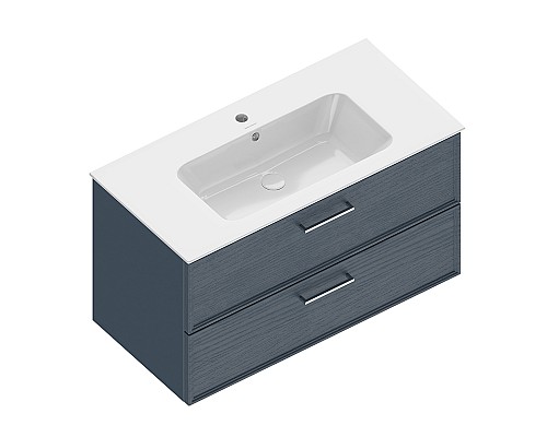 Тумба под раковину Kerama Marazzi PIANO Classic подвесная с ящиками 95, синий матовый