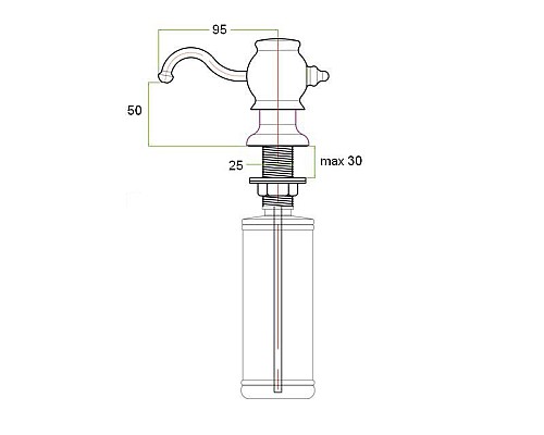 Дозатор жидкого мыла ZORG ZR-24 ЧЕРНЫЙМЕТАЛЛ