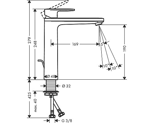 Смеситель для раковины Hansgrohe Vernis Blend 71572000 Хром