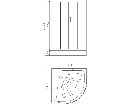 Душевой уголок Cerutti SPA Viva 100х100 7706 профиль Хром стекло прозрачное