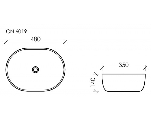 Чаша накладная Ceramica Nova Element 480x350 CN6019