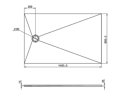 Душевой поддон из материала Flight Jacob Delafon Tolbiac 140x90 E6D333RU-WPM