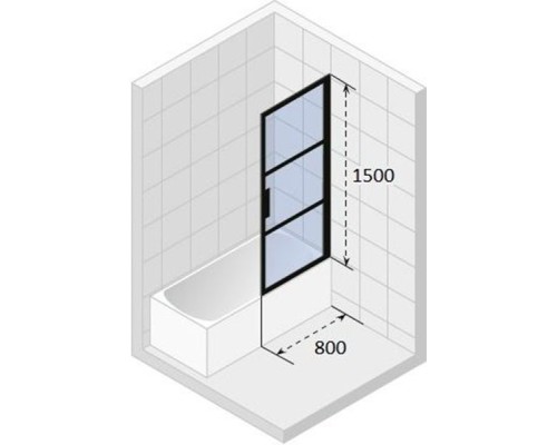 Шторка на ванну Riho Grid GB501 80 (GBB5080002) R Черный